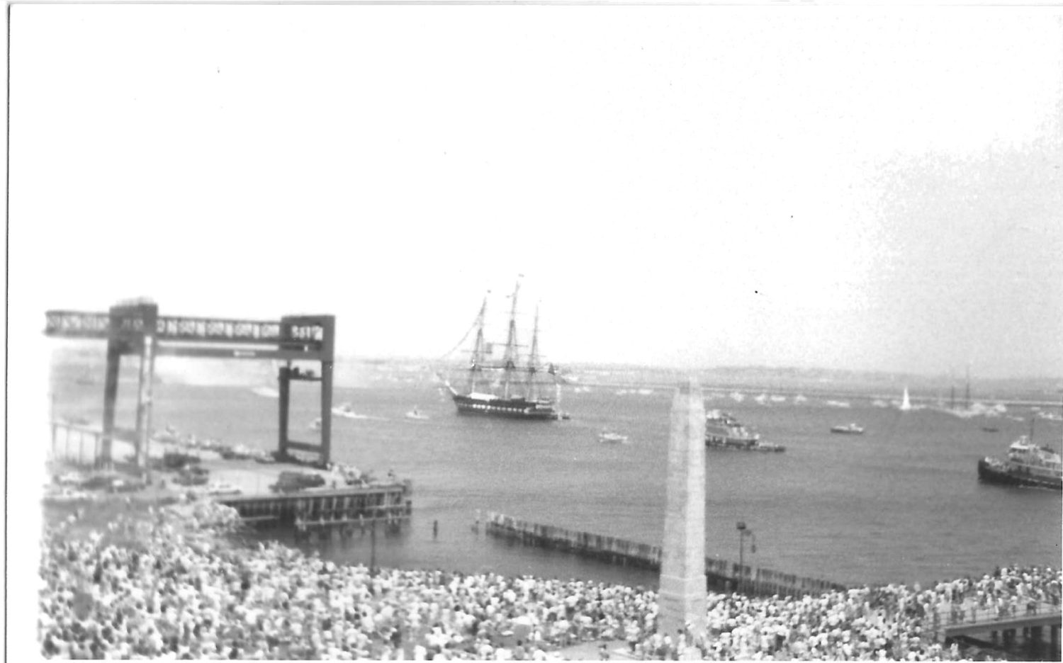USS Constitution Leading a Tall Ship Parade past Castle Island