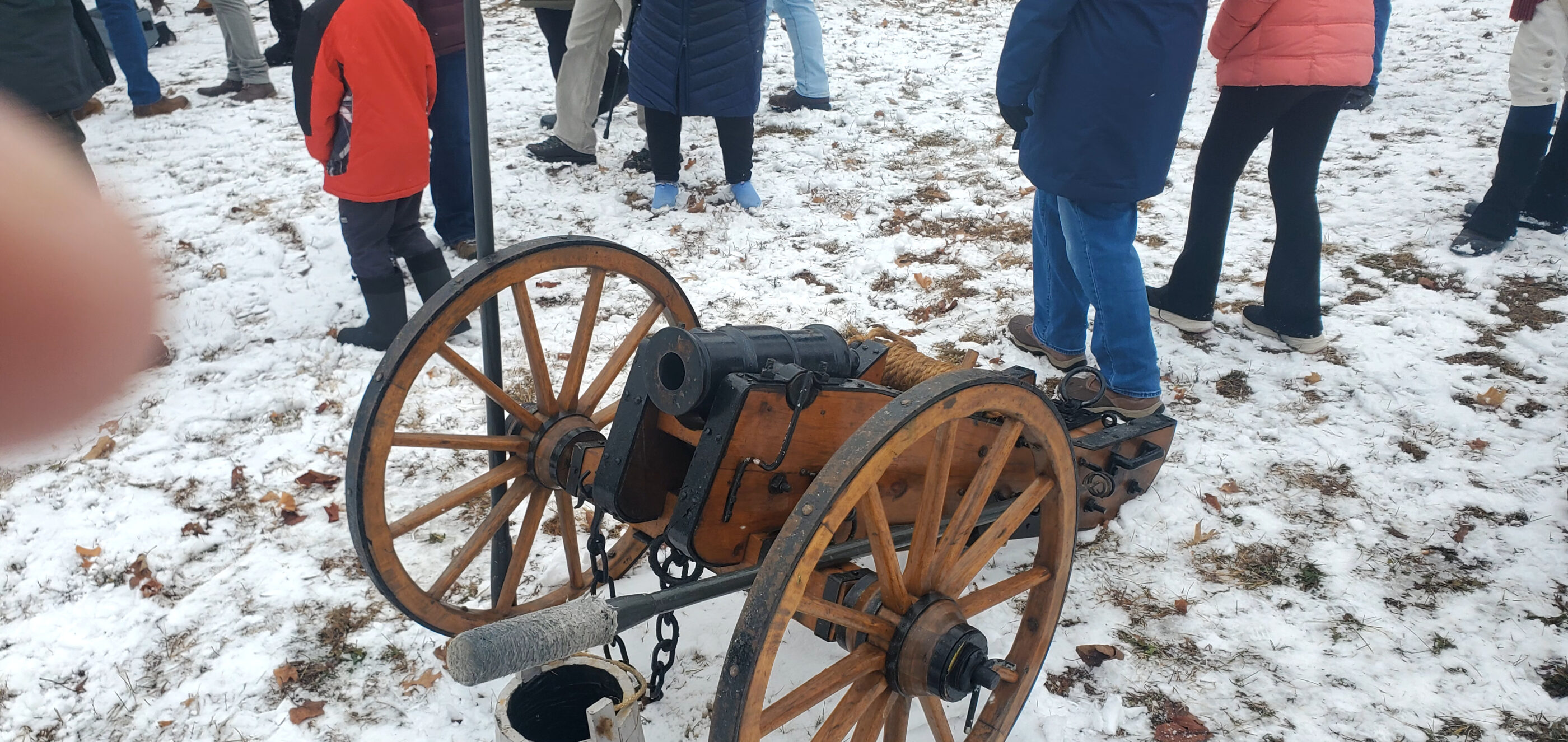 A cannon on display in firing field